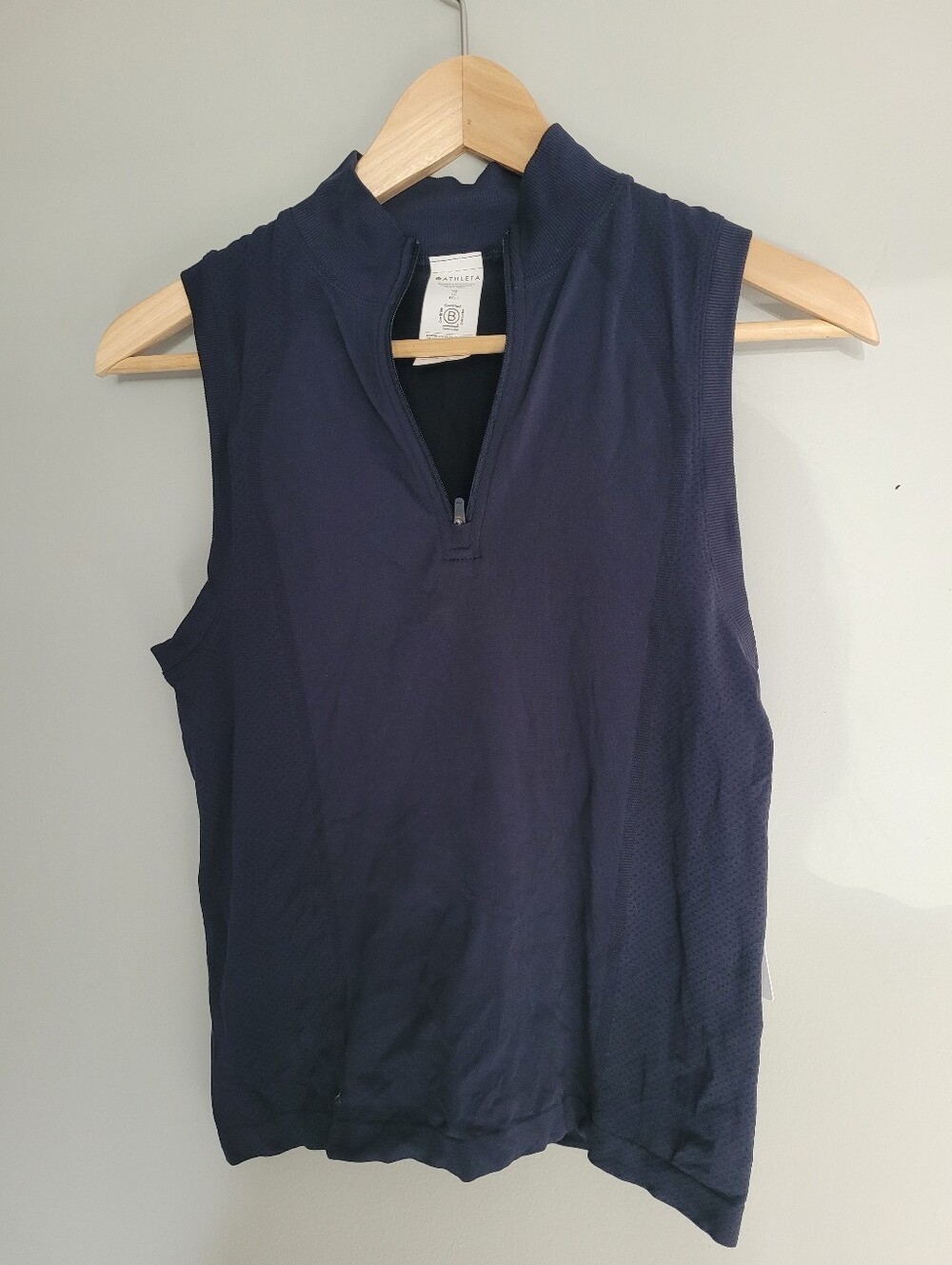 NWT Athleta Ace Seamless Half Zip Tank Top Navy Blue XS